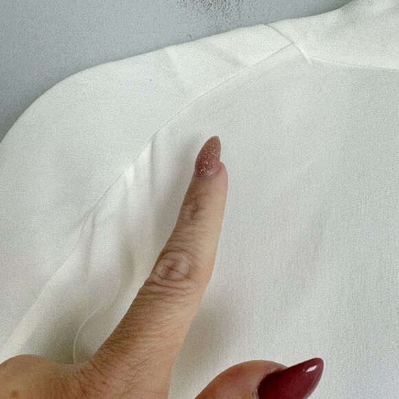 BRUNELLO CUCINELLI | NEW Waterfall Cream Wrap Silk Blouse Women’s Size Large - Picture 11 of 13